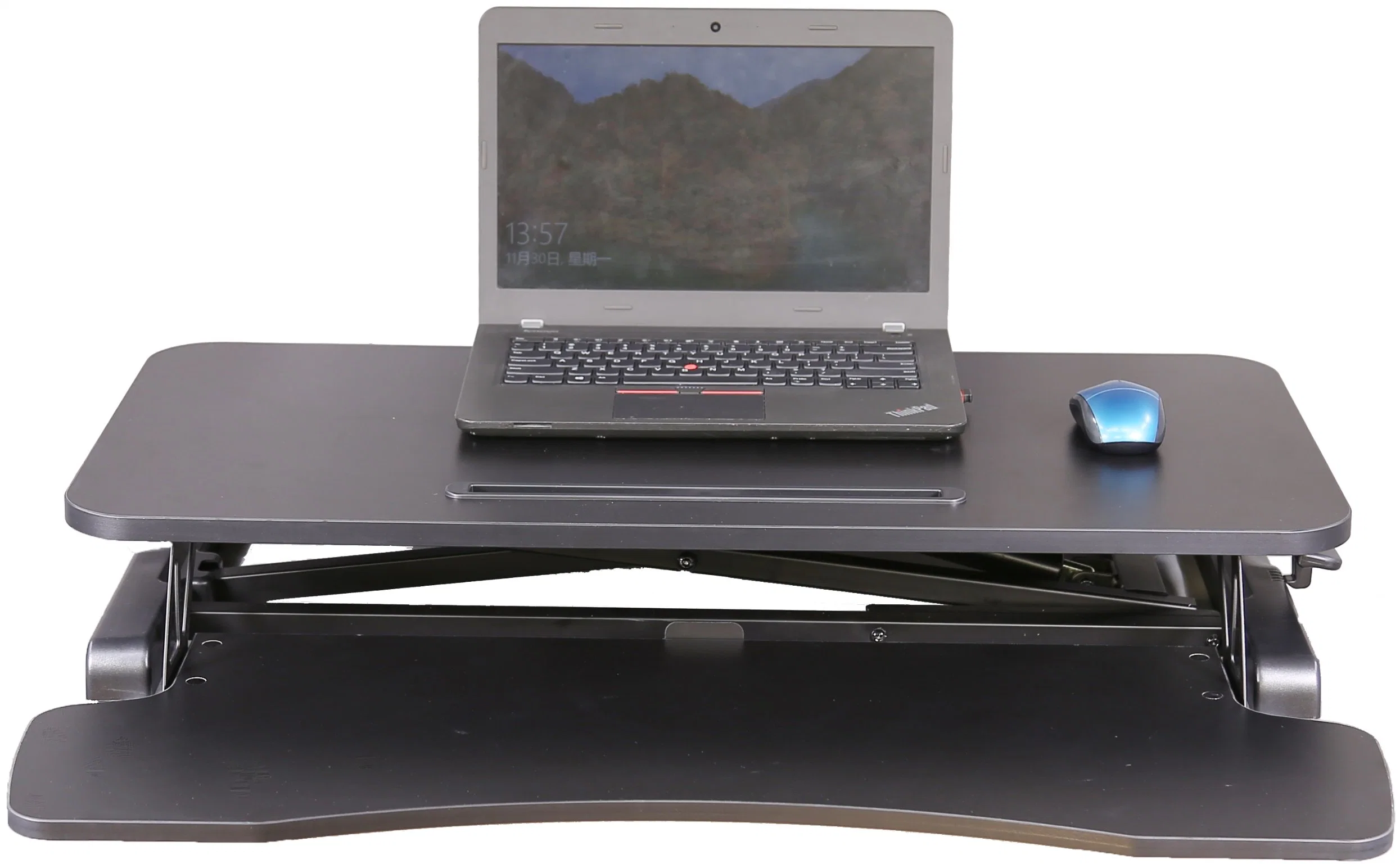 Air Riser Foldable Sit Stand Desk Converter Gas Spring Height Adjustable Laptop Table Standing Desk Converter/