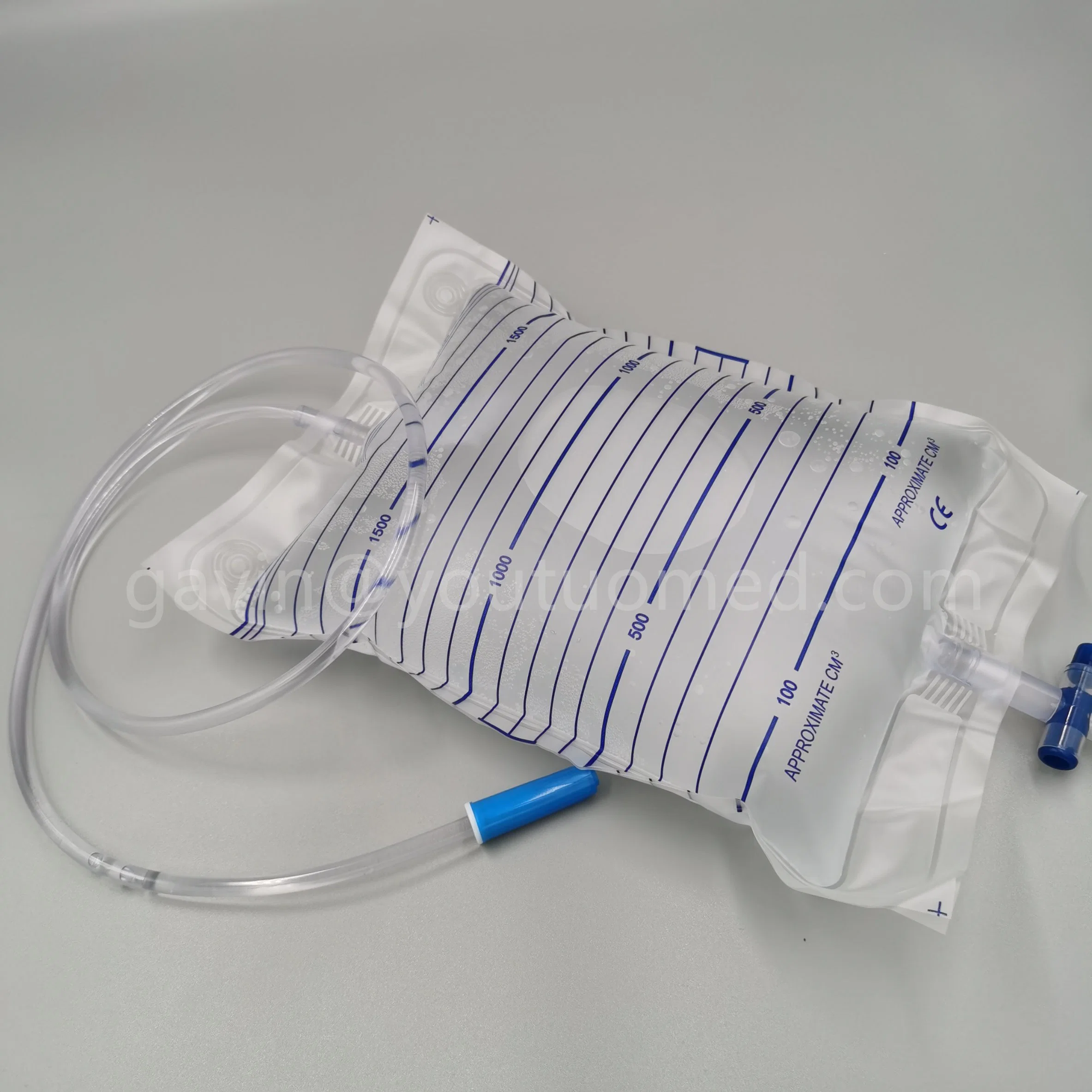 2000ml Cross Valve Disposable Urinary Bag Urine Drainage Bag with T-Valve
