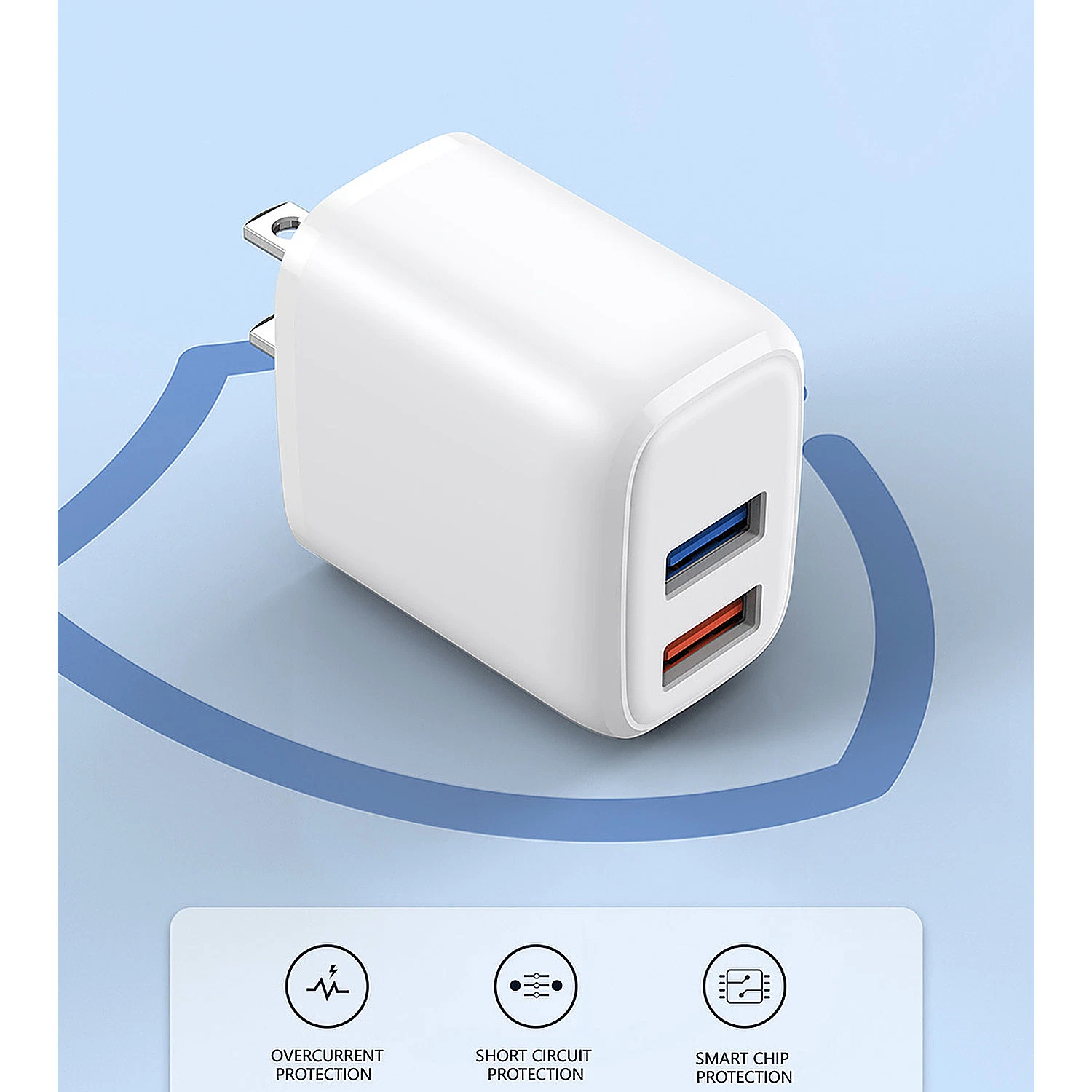 Wholesale Phone Accessory Fast 20W USB Mobile Charger for Samsung iPhone Quick 20W Mobile Charging Adapter QC3.0 USB-a  Cellphone Charger2