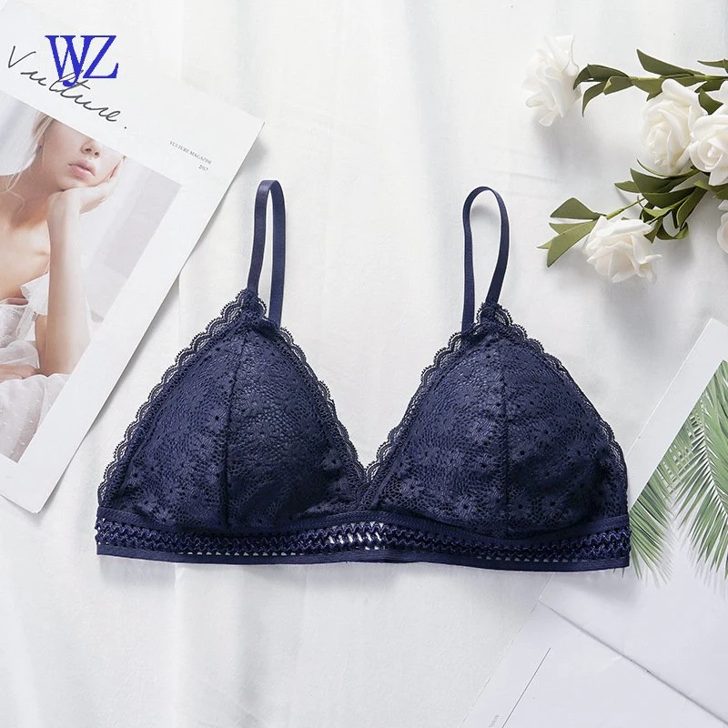 Sexy Deep V Lace Thin Bra Sexy Lace Bra French Triangle Cup for Women Underwear