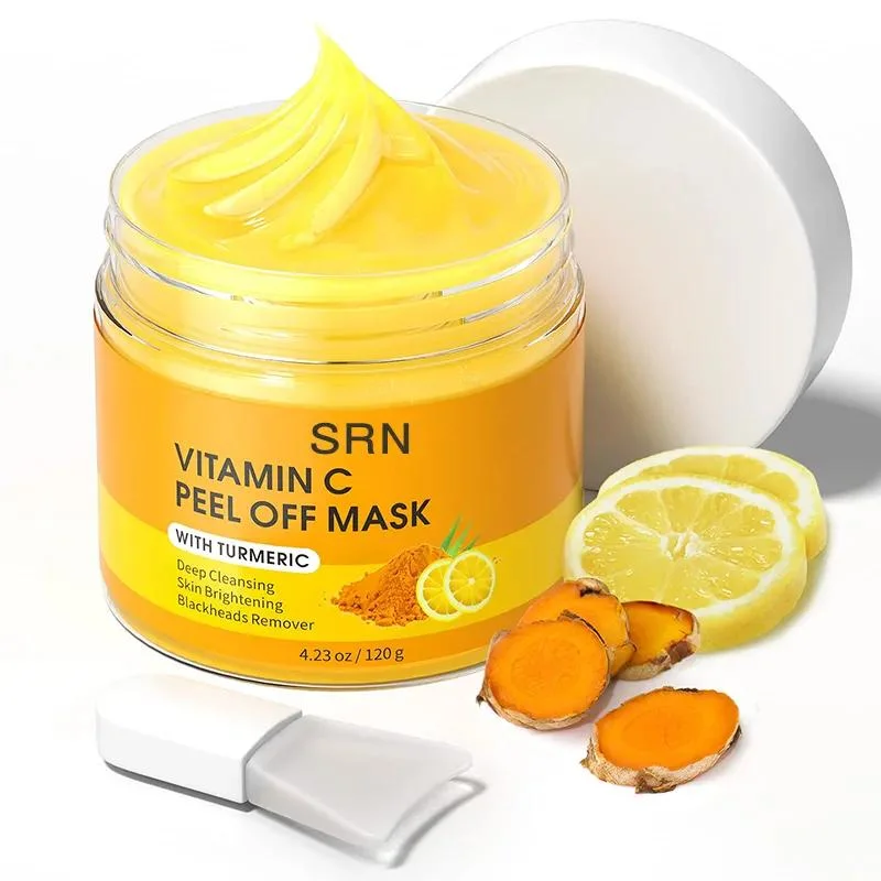 OEM Factory Brightening Blackhead Remover Pore Cleaner Turmeric Vitamin C Peel off Clay Mask