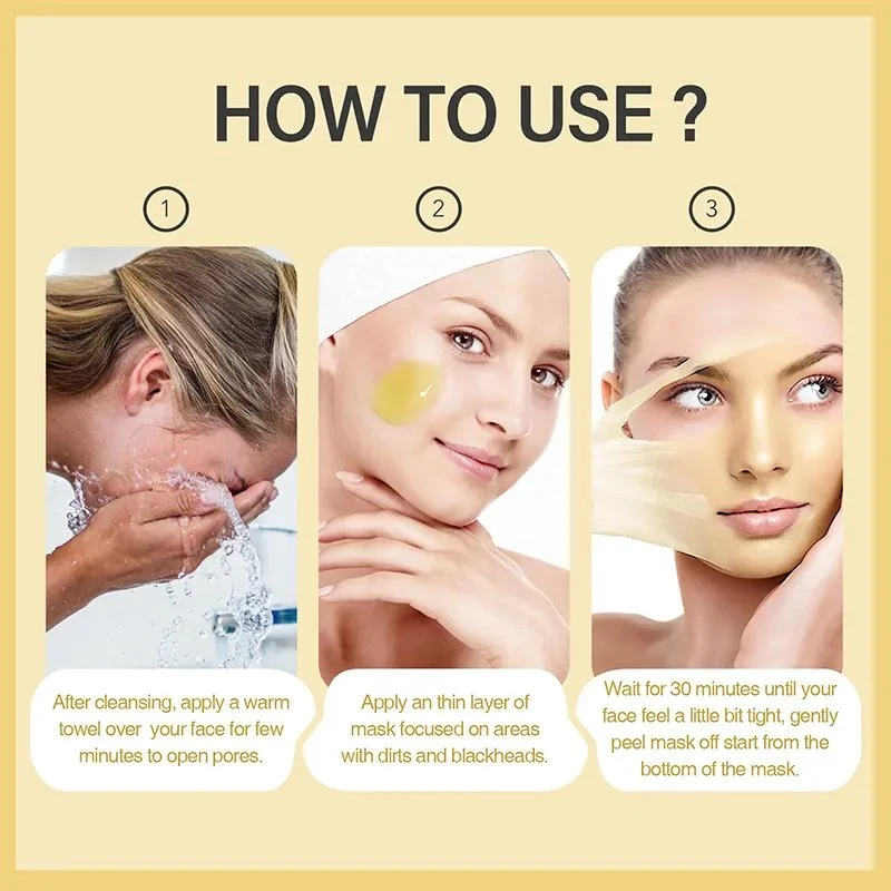 OEM Factory Brightening Blackhead Remover Pore Cleaner Turmeric Vitamin C Peel off Clay Mask