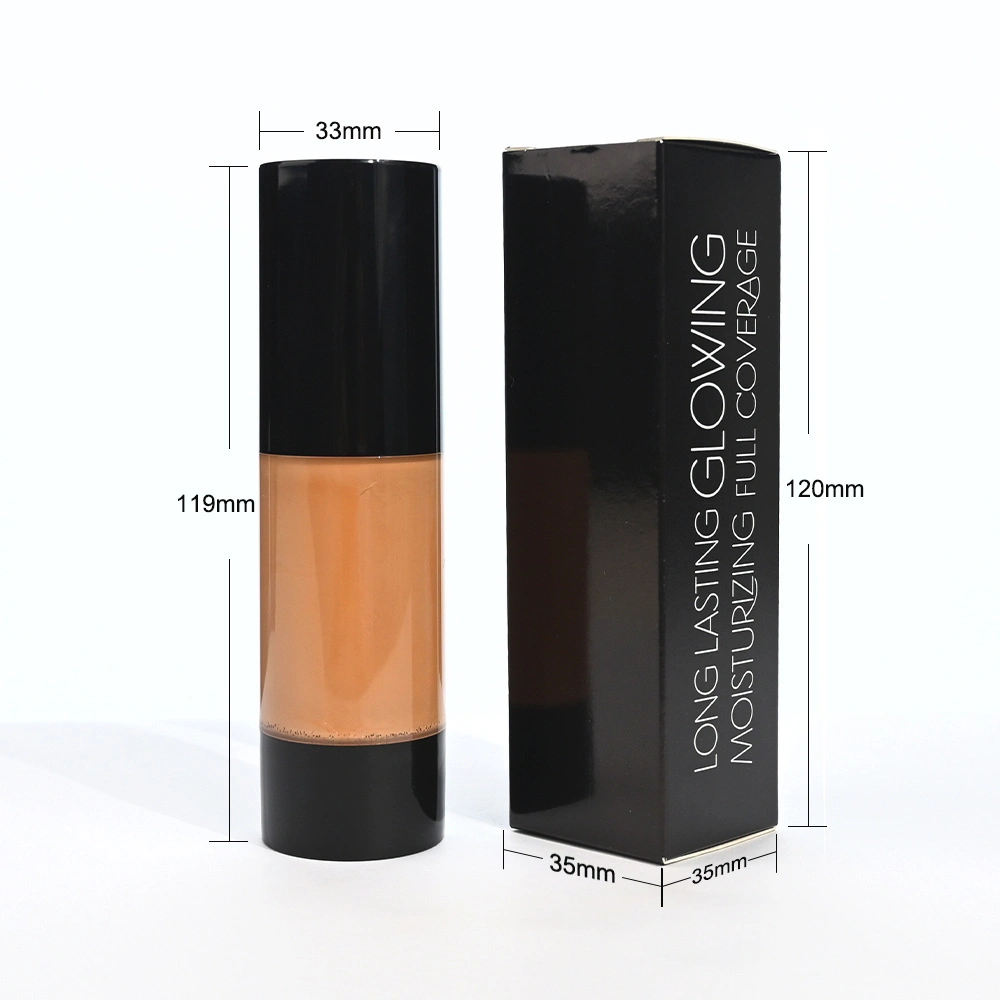 OEM 25 Colors Black Vacuum Bottle Isolation Oil Control Concealer Moisturizing Foundation 30ml