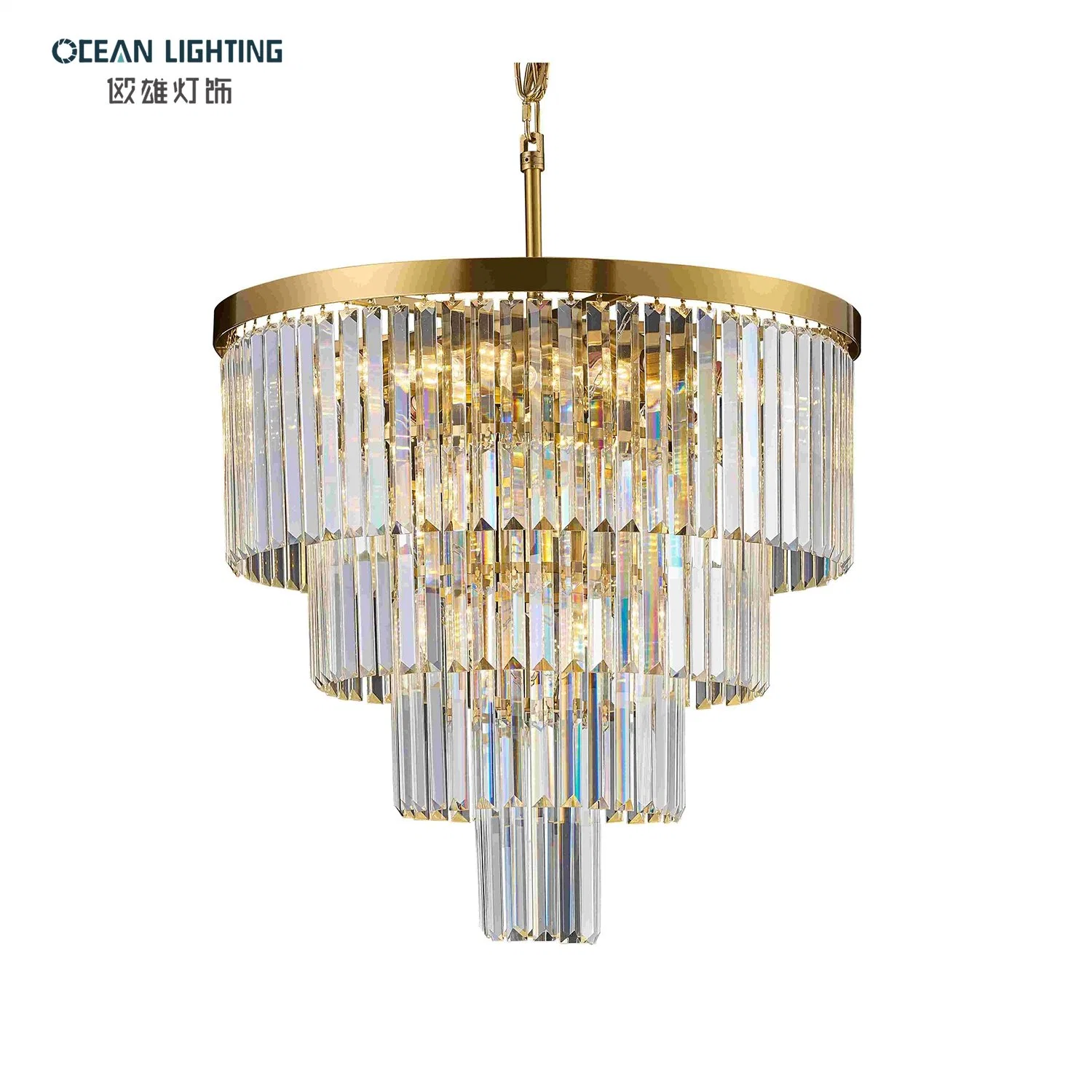 Ocean Lighting Modern Ceiling Pendant Light Lamp Gold Luxury K9 Crystal Chandeliers