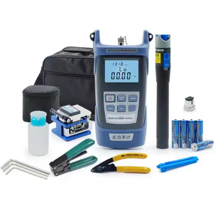 FTTH FTTB FTTX Network Fiber Optic cable tool kit with Optical Power Meter High quality fiber optic equipment