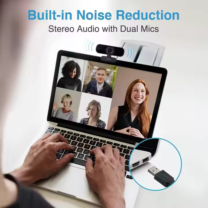 Rapoo C260 Hot Seller 95Fov Computer Pc Omni Mic Live Meeting full hd 1080p pour pc webcam with microphone
