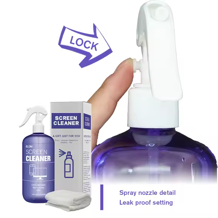Custom 500ml Natural House Laptop TV Cellphone Computer Screen Cleaner Spray Kit with cloth