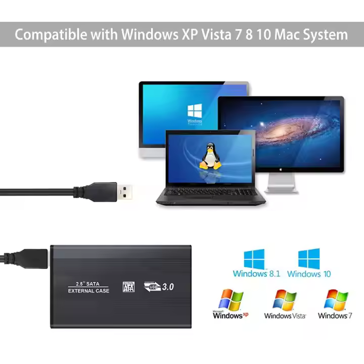 USB 3.0 HDD Hard Drive External Enclosure 2.5 inch SSD Hard Disk Box Support UASP