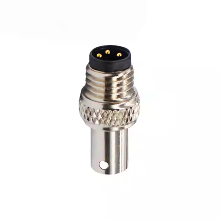M8 watertight plugs and sockets 3pins ip68 shielded M8 A code male moldable connector