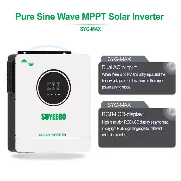 4kw Dual Output Off Grid Solar Inverter 24v Pure Sine Wave Hybrid Solar Inverter with Mppt Controller
