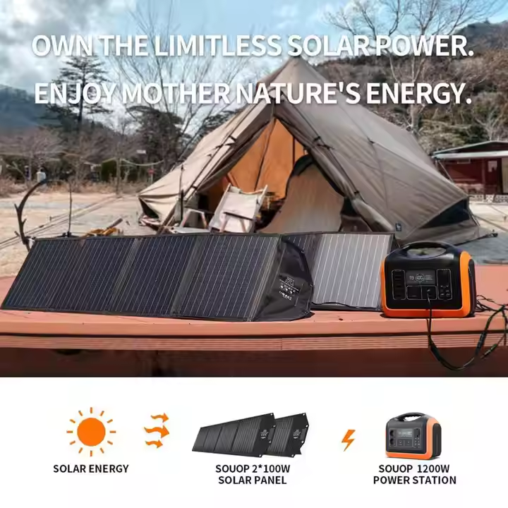  1200w charge backup powerstation lifepo4 bty energy system supply portable solar generator panel sets power station 1000w