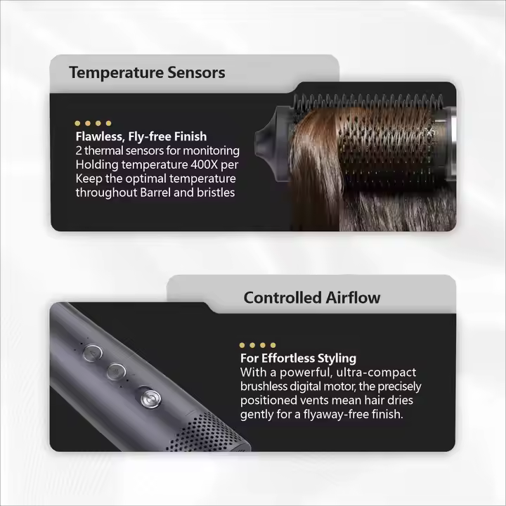 Fast shipping 1200W blow dryer brush 2 heat settings super hot black or white flat iron hair curler