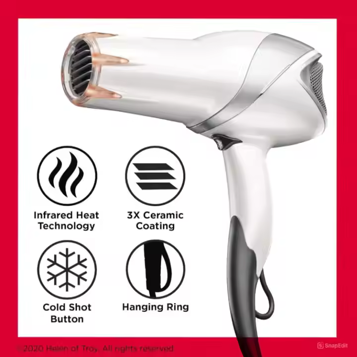Hair Dryer with Diffuser Voluminous Lift and Body 1875W Blow Dryer with Ionic Technology for Salon Styled Finish with Less Frizz