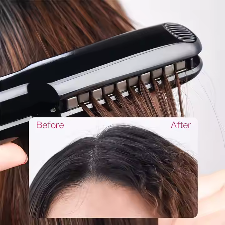 2 In 1 Hair Volumizer Straightener Hair Crimping Volumizing Iron Ceramic with LCD Display Crimper Hair Iron