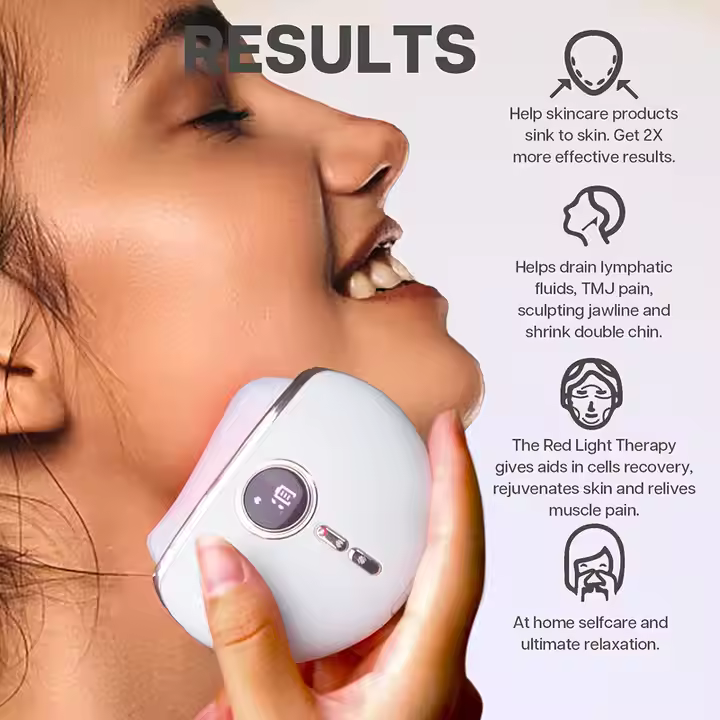 Tech Love Unique Products 2024 Electric Heated Face Massager Stone Device Korean Gua Sha Skin Tools
