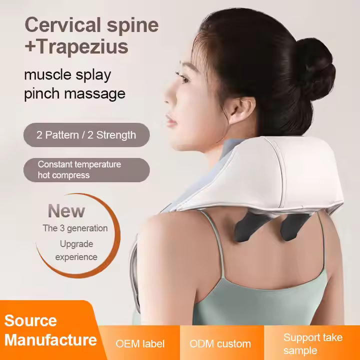 OEM ODM Electric Massage Vibrator Relief Body Shiatsu Massager U Shaped Neck Shoulder Massager With Heat