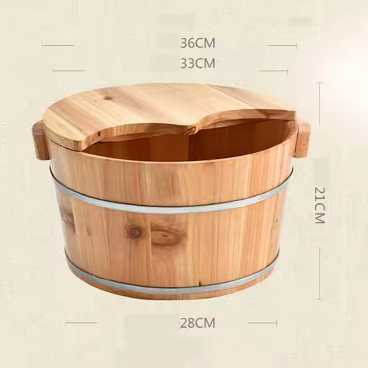 Cedar Wood Thickened Natural Thicken Foot Basin Wooden Bucket Foot Spa Tub Household Sleep, Improve