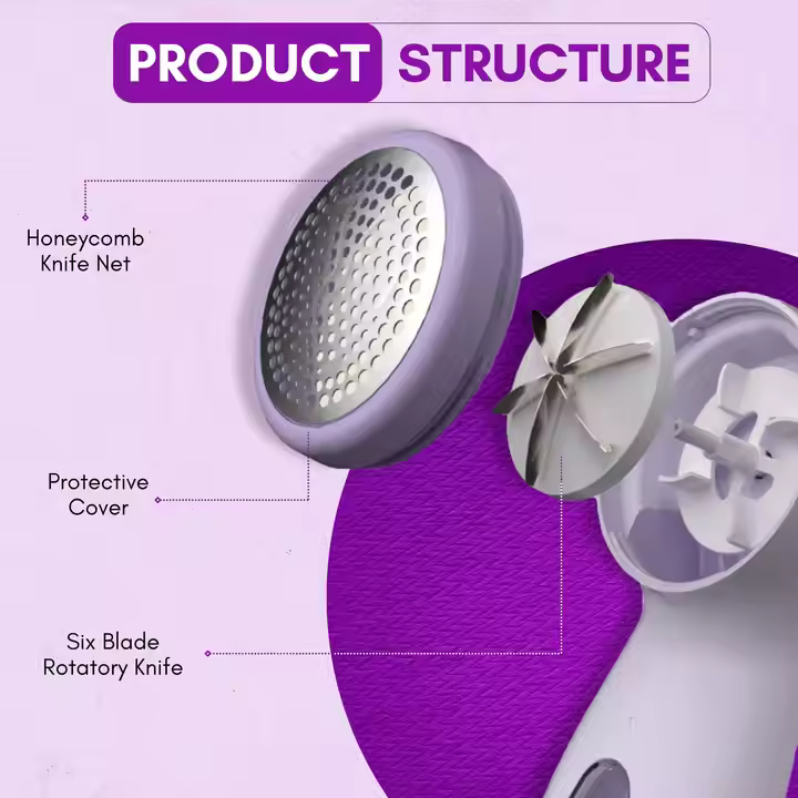 Electric Lint Remover Handheld USB Rechargeable 6 Blades Fuzz Ball Trimmer Fabric Shaver Woolen Cotton Lint Remover Machine
