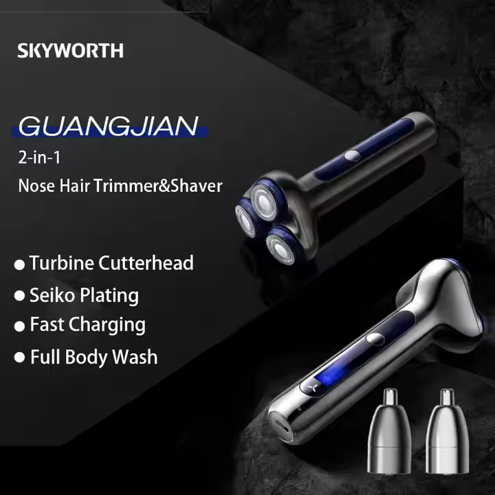 High-grade Material S5 Nose Hair Trimmer Electric Shaver for Men Rechargeable Turbo Triple Blade Washable Electric Razor Shaver