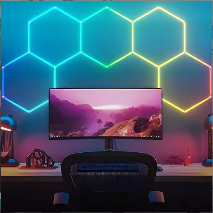 Fast Delivery Hexagon Led Garage Light Hexagon Lights for Decor Hall Gym