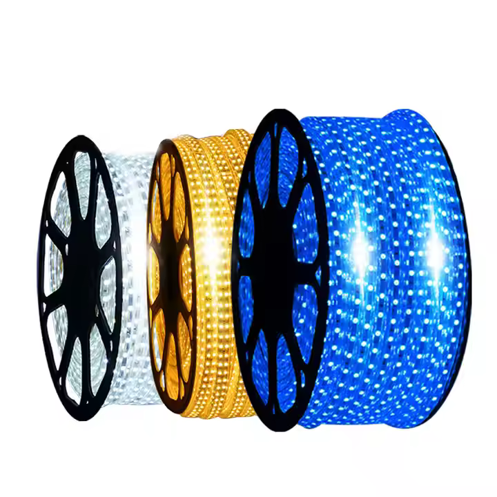 220V SMD 5050 RGB LED Strip 96 Leds Strip Light with PVC Cover Waterproof IP65 12mm PCB Width Flexible LED Light Strip