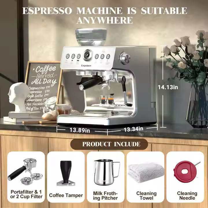 Empstorm Barista 220v EU Plug High Quality Brew System Electric Coffee Maker with Grinder for Home Hotel