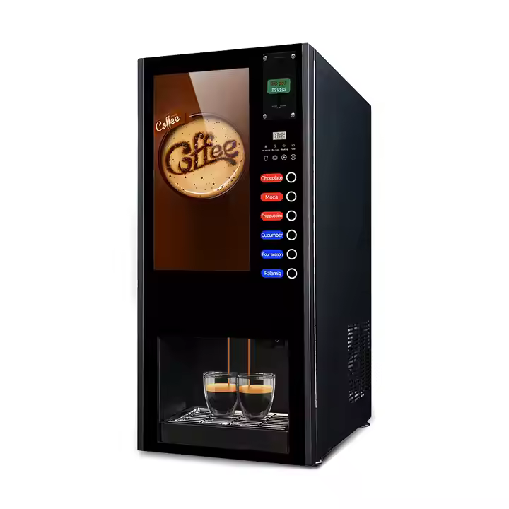 Factory Wholesale Cafetera Electric Automatic Kaffeemaschine Hot Commercial Coffee Vending Machine with Autometic Cup Drop