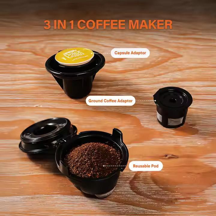 SHARDOR Instant Coffee Brewer Tea Machine Black Single Coffee Pod Fast Brew K-Cup Coffee Latte and Cappuccino Maker