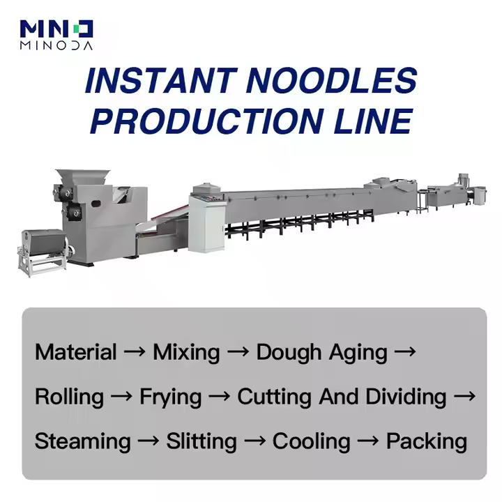 MINODA Customized Small Scale Instant Noodle Making Machine Automatic Fried Instant Noodle Production Line