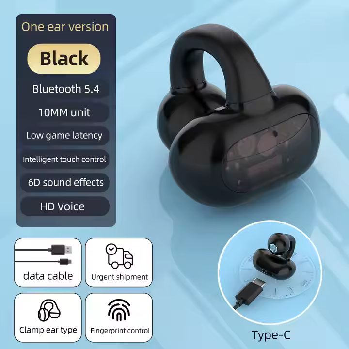 Best Selling Electric Product T27 Clip-on Earbuds Sports True Wireless Stereo Earphone Long Standby Singale Ear Earphones