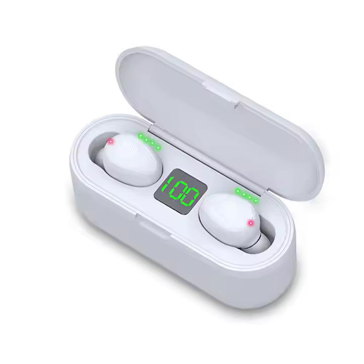 F9 Tws BT5.1 True Wireless Headphones Headset Earbuds Lcd Digital Electric Quantity Waterproof Noise Reduction Wireless Earphone