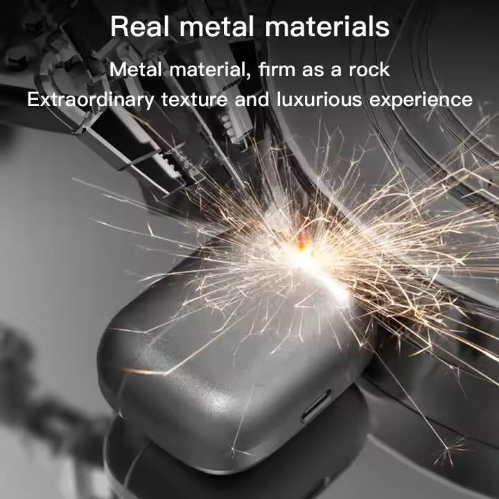 2025 New Private Model TWS Earphones Zinc Alloy Wireless Headset Half-Ear Electric Noise Cancelling LED Battery JL