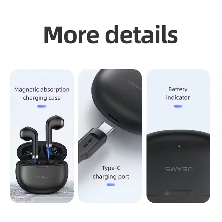 USAMS High Quality YO17 TWS Mini In-Ear Earbuds Wireless Gaming Headsets Sports Bluetooth Headphones Earphone