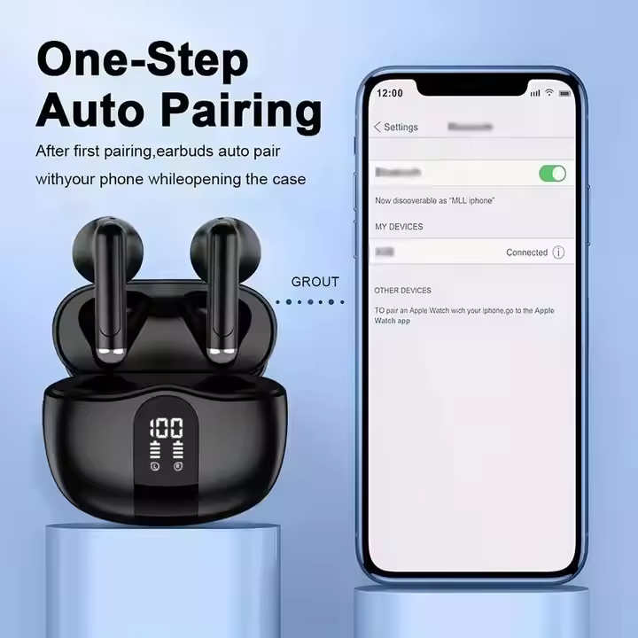 Wholesale Noise Cancelling Auriculares Bluetooth Earbuds LED Digital Display Air Earphone ENC Wireless Earbuds In-ear Headphones