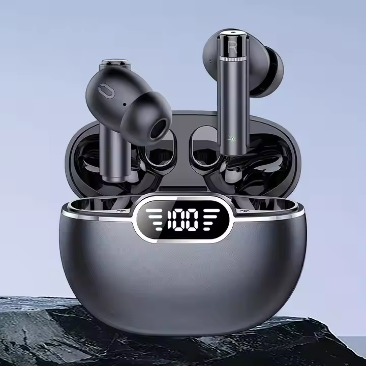 2025 High Quality Noise Cancelling Sports Wireless Earphones Gaming In-Ear Earbuds TWS Smart LCD Touch Screen Earphone