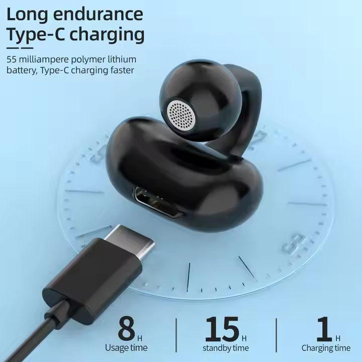 Best Selling Electric Product T27 Clip-on Earbuds Sports True Wireless Stereo Earphone Long Standby Singale Ear Earphones